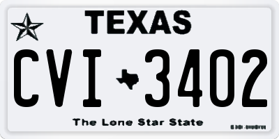 TX license plate CVI3402