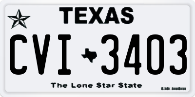 TX license plate CVI3403