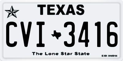 TX license plate CVI3416