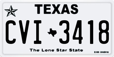 TX license plate CVI3418