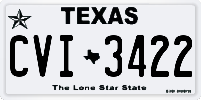 TX license plate CVI3422