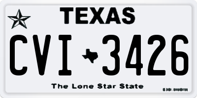 TX license plate CVI3426