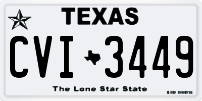 TX license plate CVI3449