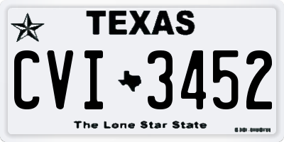TX license plate CVI3452