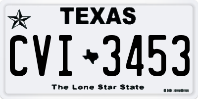 TX license plate CVI3453