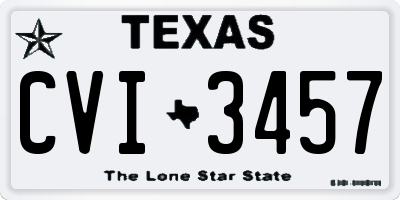 TX license plate CVI3457