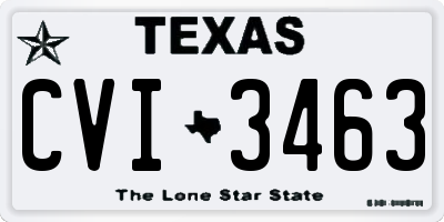 TX license plate CVI3463