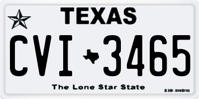 TX license plate CVI3465