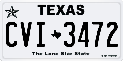 TX license plate CVI3472
