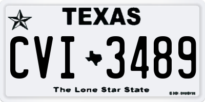 TX license plate CVI3489