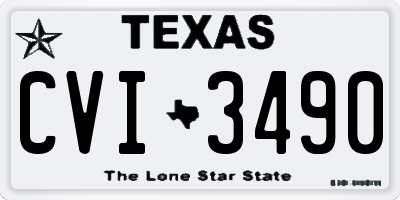 TX license plate CVI3490
