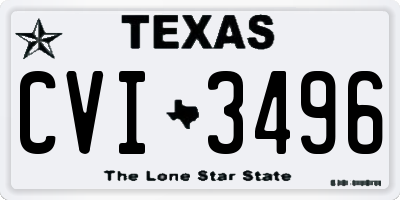 TX license plate CVI3496