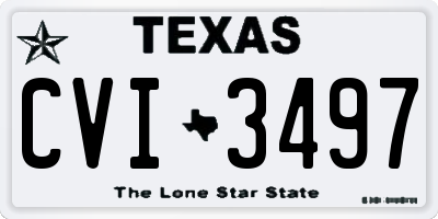 TX license plate CVI3497