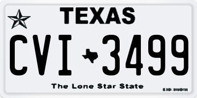 TX license plate CVI3499