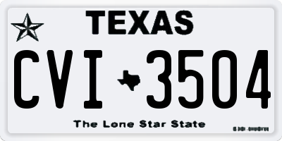 TX license plate CVI3504