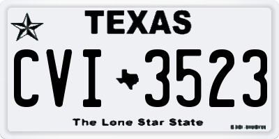 TX license plate CVI3523