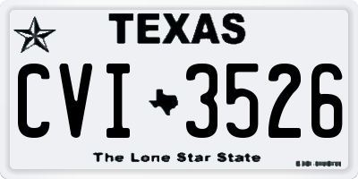 TX license plate CVI3526