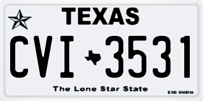 TX license plate CVI3531
