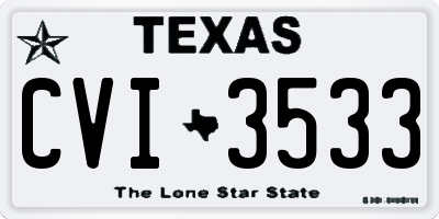 TX license plate CVI3533