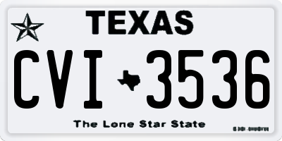 TX license plate CVI3536