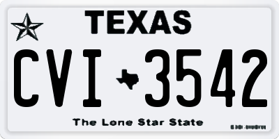 TX license plate CVI3542