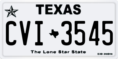 TX license plate CVI3545