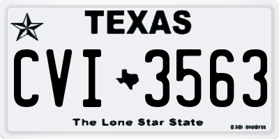 TX license plate CVI3563