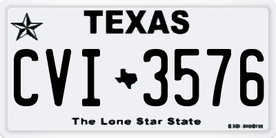 TX license plate CVI3576