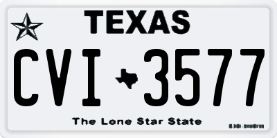TX license plate CVI3577