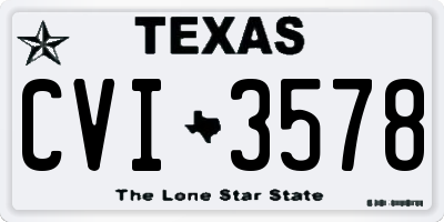 TX license plate CVI3578