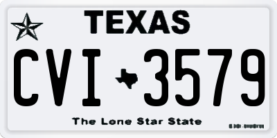 TX license plate CVI3579