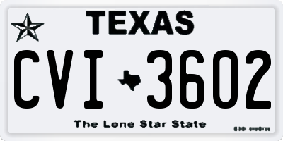 TX license plate CVI3602