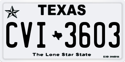 TX license plate CVI3603