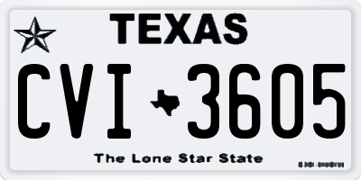 TX license plate CVI3605