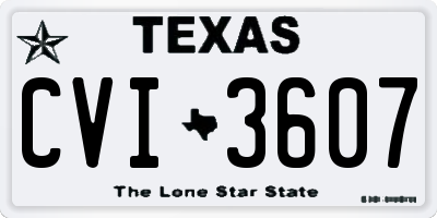 TX license plate CVI3607