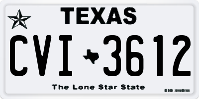 TX license plate CVI3612