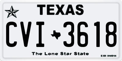 TX license plate CVI3618