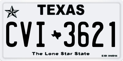 TX license plate CVI3621