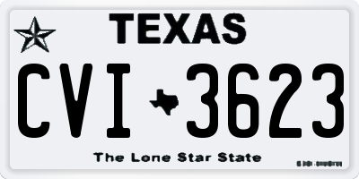 TX license plate CVI3623