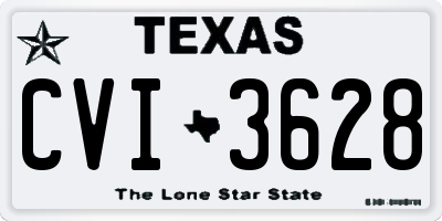 TX license plate CVI3628