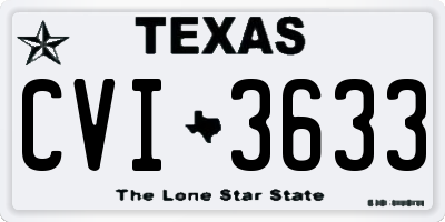 TX license plate CVI3633