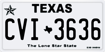 TX license plate CVI3636