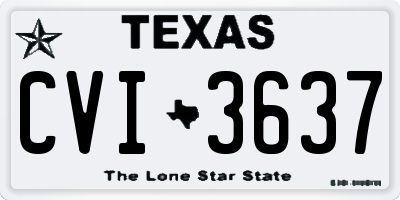 TX license plate CVI3637