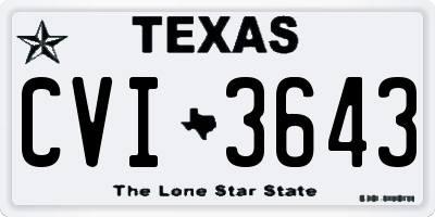 TX license plate CVI3643