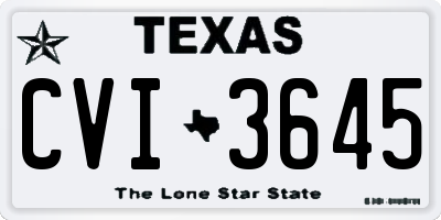TX license plate CVI3645