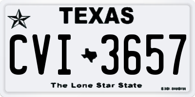 TX license plate CVI3657
