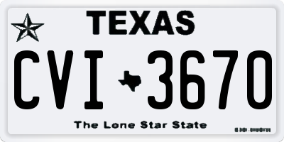 TX license plate CVI3670