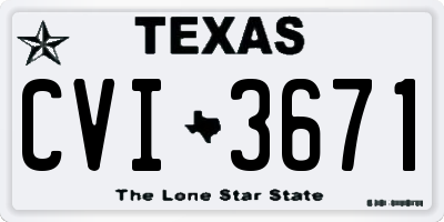 TX license plate CVI3671
