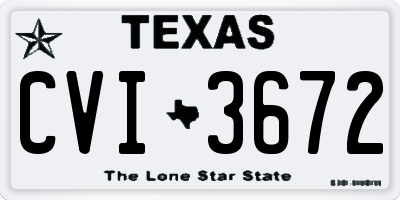 TX license plate CVI3672