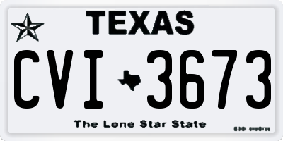 TX license plate CVI3673